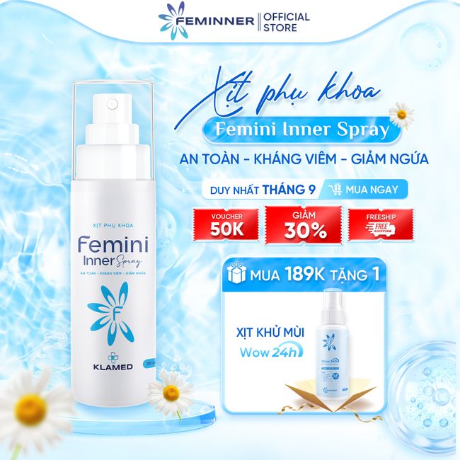 Combo 3 chai Xịt Vệ Sinh Phụ Khoa Femini Inner Spray 30ml